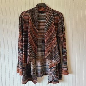 Bobeau Striped Wallace Cardigan, Size Medium